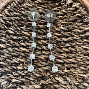 2” Faux Dangle Drop Pierced Earrings